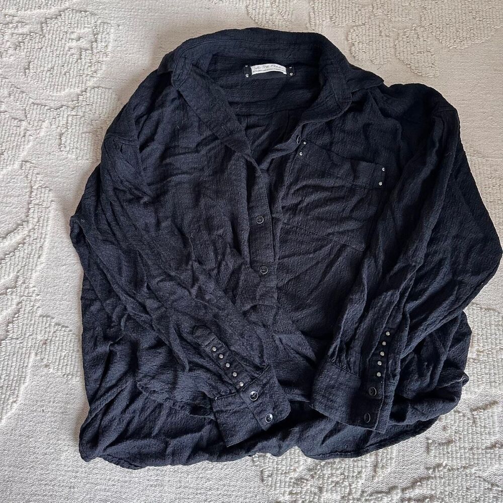Free-people Women's Black and Navy Shirt